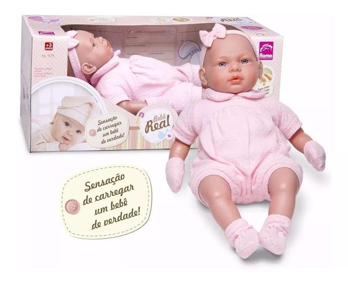 Imagem de Boneca Bebê Reborn Real 5075 Com Certidão De Nascimento 48 Cm Roma
