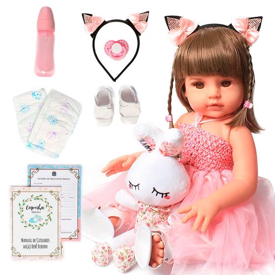 Bebe Reborn lbc Boneca Silicone Menina Realista Victoria no Shoptime