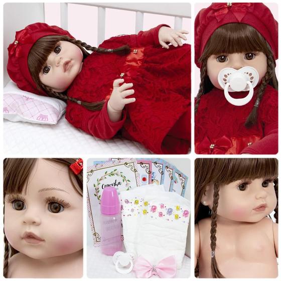 Imagem de Boneca Bebe Reborn Recem Nascida Silicone Com Lindos Itens