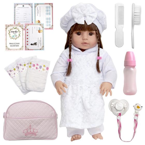 Imagem de Boneca Bebe Reborn Recem Nascida Silicone Com Vários Itens