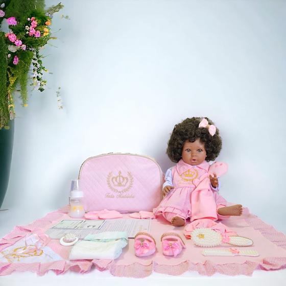 Imagem de Boneca Bebê Reborn Zuri Negra - Acessórios Inclusos