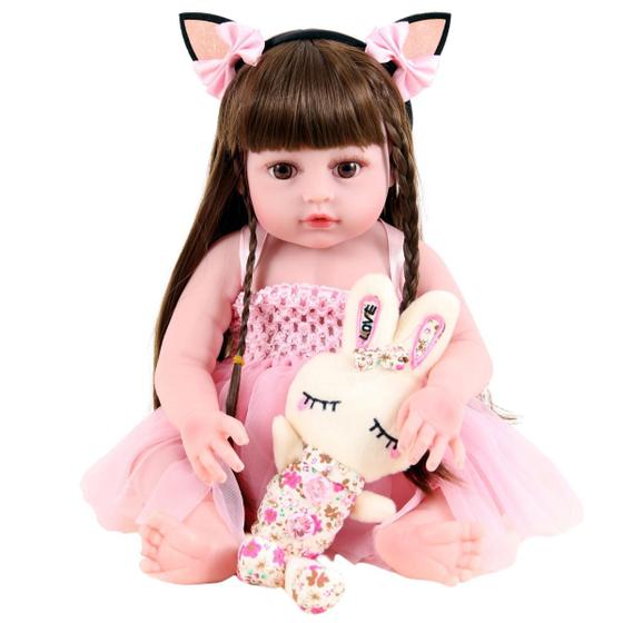Imagem de Boneca Bebe Sweetie Reborn (R) Coelhinha Silicone Doll- 48cm