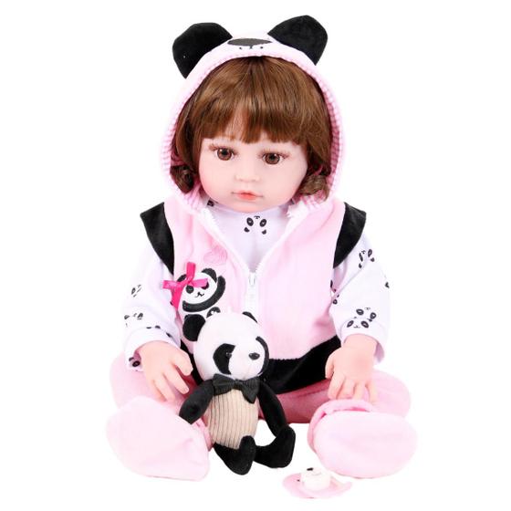 Imagem de Boneca Bebê Sweetie Reborn(R) Urso Panda Silicone Doll- 48cm