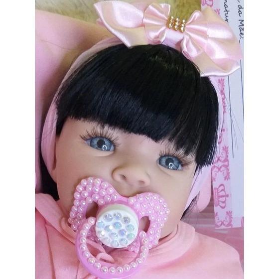 Imagem de Boneca Bebê Tipo Reborn Bebê Realista+ Kit Acessórios 14 Ite