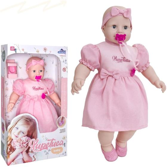 Imagem de Boneca bebezao grande 65cm com olhos moveis xupetuca menina