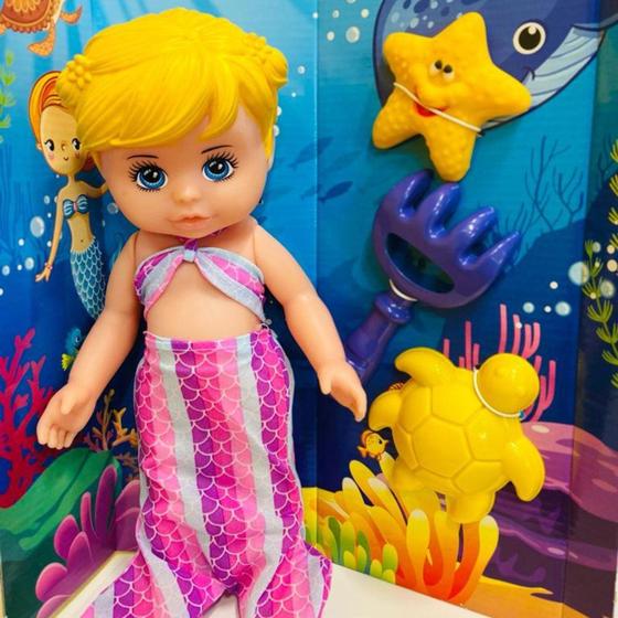 Imagem de Boneca Bee Hugs Sereia loira Aventura no fundo do Mar Bee Toys