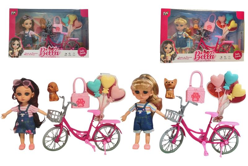 Imagem de Boneca Bella Brinquedo Infantil Com Bicicleta e Acessórios