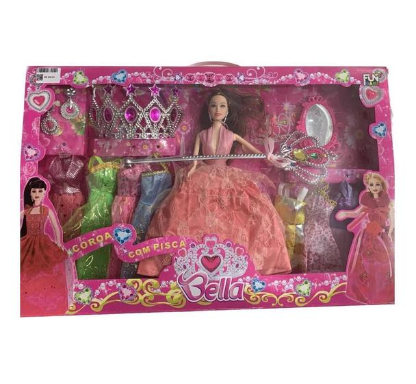 Imagem de Boneca Bella Fashion Doll Com Coroa Com Pisca