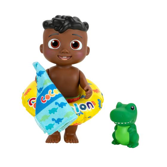 Boneca CocoMelon Splish Splash Cody de brinquedo com Dino