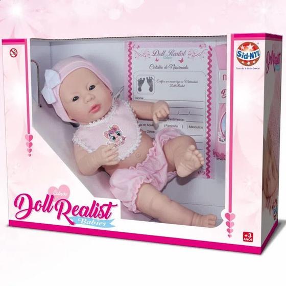 Imagem de Boneca Coleção Doll Realist Bebê Com Babador Sid-Nyl