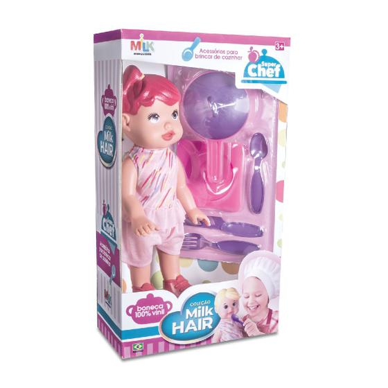 Imagem de Boneca Coleção Milk Hair Super Chef Vinil Milk Brinquedos