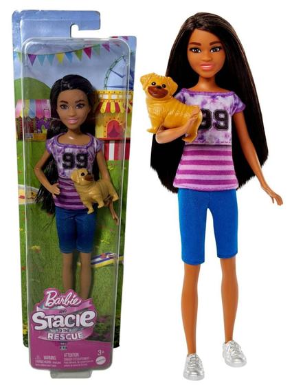 Imagem de Boneca Colecionável Menina Morena Ligaya Com Pet Cachorrinho Cachorro  Personagem Coleção Do Filme Infantil Criança Barbie E Stacie Ao Resgate Mattel