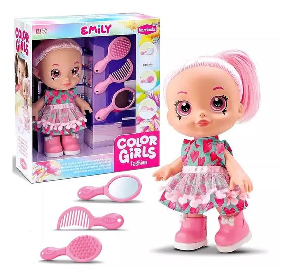 Imagem de Boneca Color Girls Fashion Emily E Acessorios 26cm - Bambola