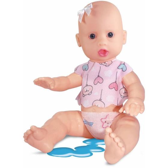 Imagem de Boneca com Mecanismo Bebê Xixizinho com Mamadeira 28CM
