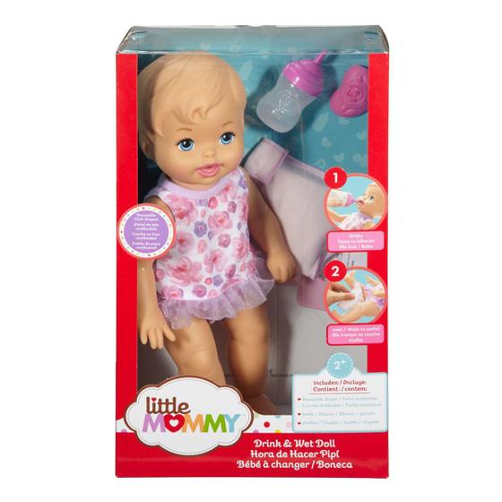 Imagem de Boneca Com Mecanismo Little Mommy Bebe Faz Xixi Fbc88 Mattel