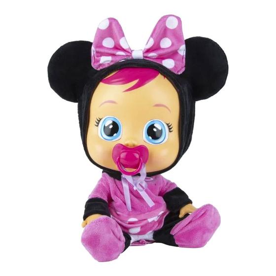 Imagem de Boneca Cry Babies Bebê Chora Chupeta Sons E Lágrimas Minnie Multikids