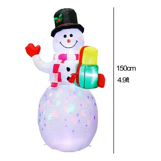 Imagem de Boneca de Boneco de Neve Inflável para Decoração de Natal - Uso Externo