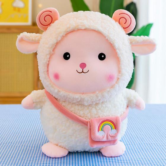 Imagem de Boneca de Cordeiro de Pelúcia - Brinquedo Criativo para Animais de Estimação