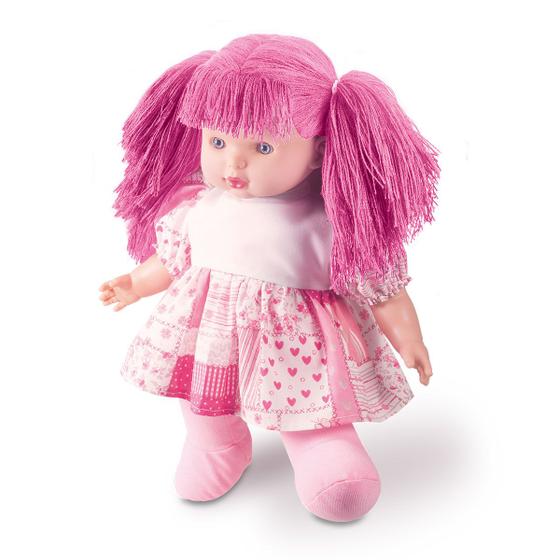 Imagem de Boneca De Pano Grande Macia Brinquedo Infantil 35 Cm Grande Menina Clássica Presente Barata 