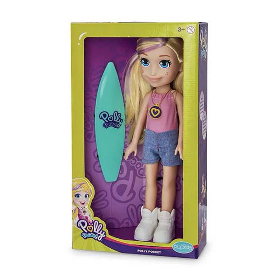 Imagem de Boneca de Vinil - 38 cm - Polly Pocket - Surfista - Pupee