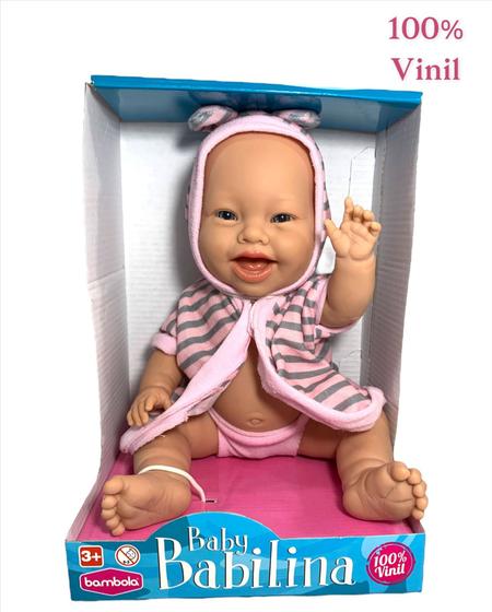 Imagem de Boneca de Vinil Baby Babilina Banho 100% Vinil 33cm