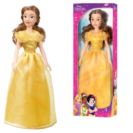 Imagem de Boneca Disney Princesa Bela Grande Original 55cm Bela E A Fera Articulada Brinquedo Novabrink