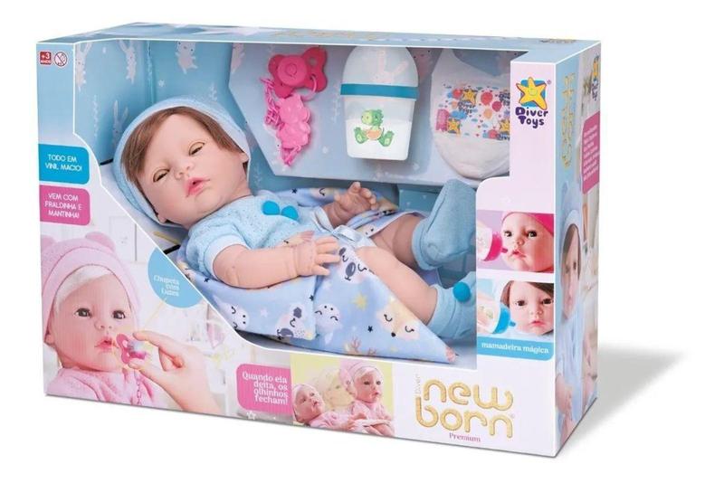 Boneca Diver New Born Premium Menino 8154 Diver Toys Menor preço em Boneca Diver New Born Premium Menino 8154 Diver Toys