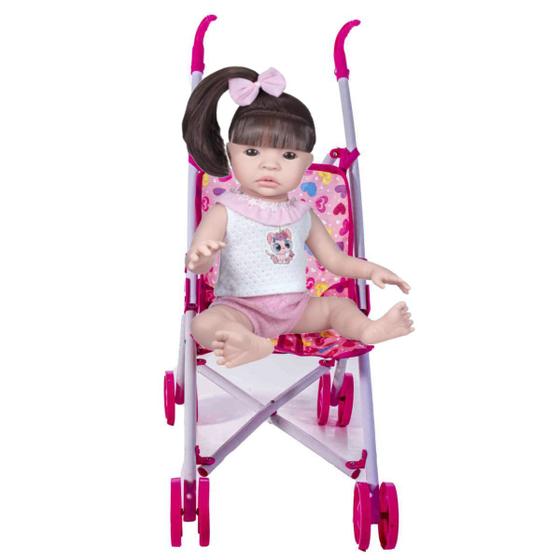 Imagem de Boneca Doll Realist Small 1184 Com Cabelo Sid-nyl e Carrinho