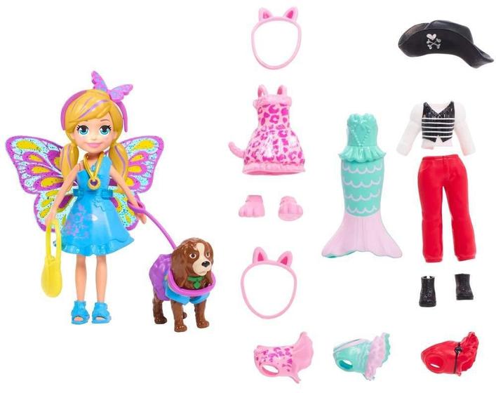 Imagem de Boneca E Acessórios Polly Pocket Cachorrinho + Fantasias