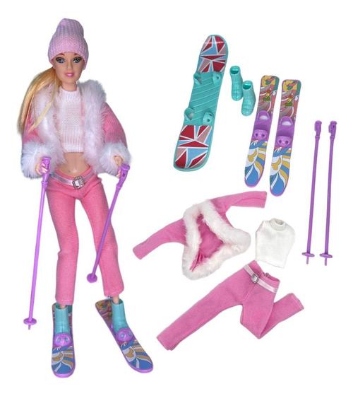 Imagem de Boneca Esquiadora Fashion e Acessórios Meninas - PICA-PAU