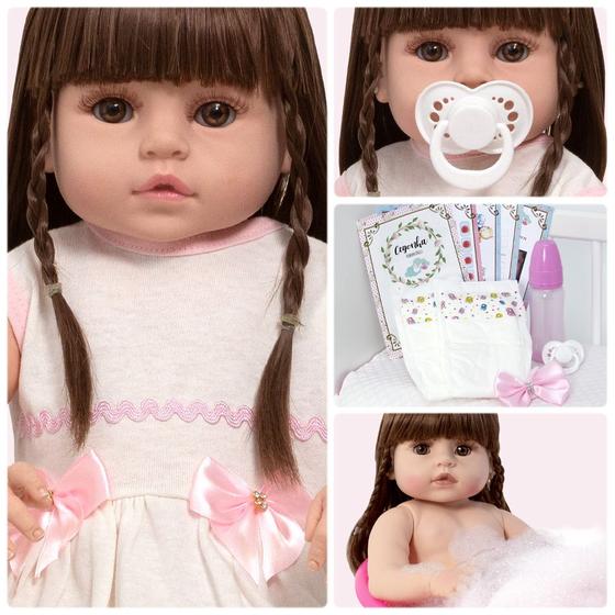 Imagem de Boneca Estilo Reborn 100% Silicone Princesa Itens Enxoval