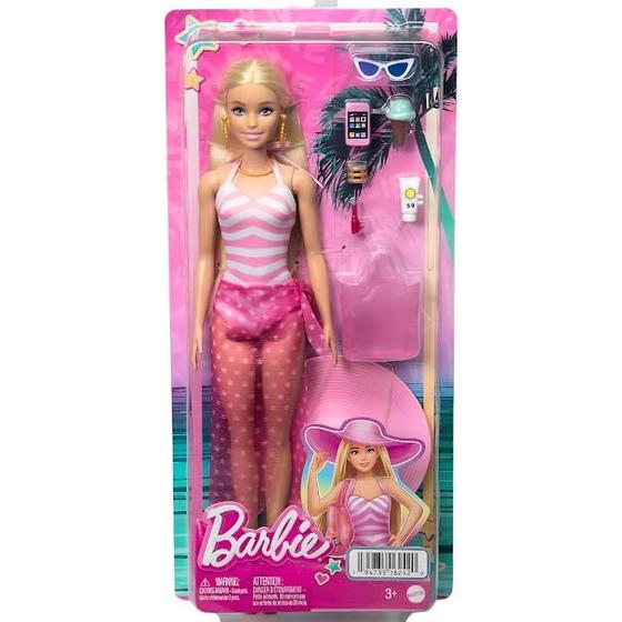 Imagem de Boneca Fashion Barbie Dia de Praia Malibu HPL73 Mattel