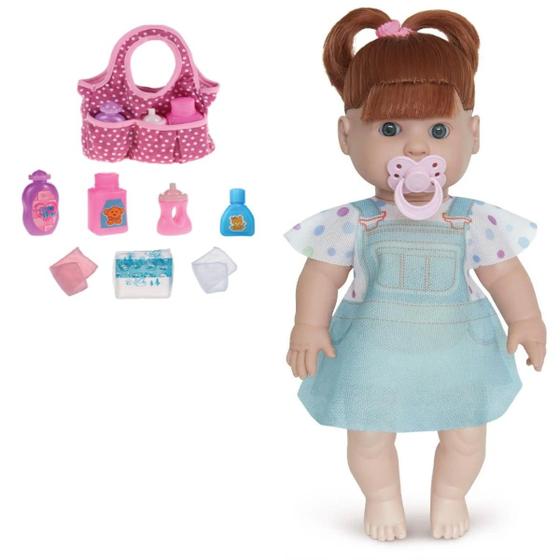 Imagem de Boneca Infantil Bebê Cabelo Ruivo Danadinha e Bolsinha Bebê