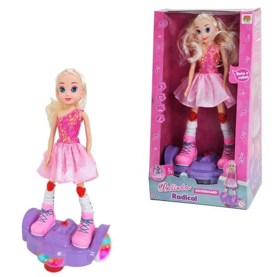 Imagem de Boneca Infantil Belinda Loira Radical HoverboardRosa