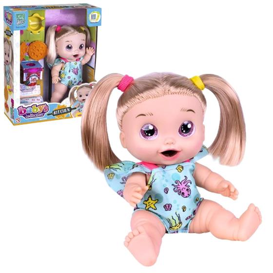 Imagem de Boneca Infantil Menina 26cm Com Acessórios Come E Faz Caquinha  Brinquedos Super Toys 