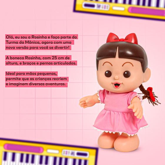 Imagem de Boneca Infantil Rosinha Vinil Articulada Com Cheirinho 25cm