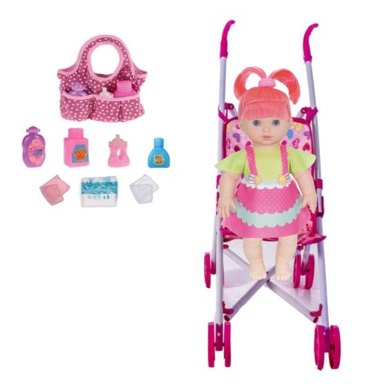 Imagem de Boneca Infantil Shayane Color Sapekinha Carrinho + Bolsinha