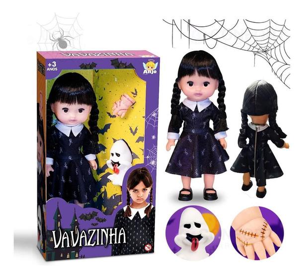Imagem de Boneca Infantil Vavinha Addams Com Mãozinha E Fantasminha