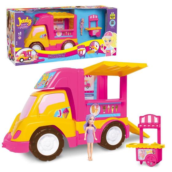 Imagem de Boneca Judy Carrinho de Sorvete e Food Truck Samba Toys