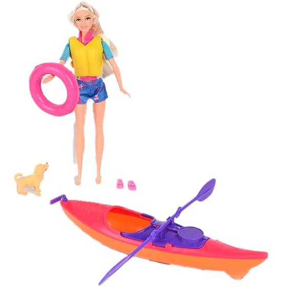 Imagem de Boneca Kaibibi com Seu Cachorro e Caiaque WG094 - Kaibibi