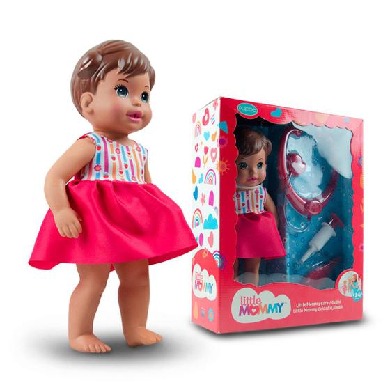 Imagem de Boneca Little Mommy Dodoi Morena Menina Com Acessórios Mattel Brincadeira Infantil Médica Licenciada
