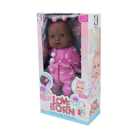 Imagem de Boneca Love Born Festa Do Pijama Negra 40Cm Cotiplás - 2614