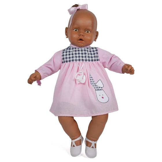 Imagem de Boneca Meu Bebê Negra c/ Vestido - Estrela - ROSA