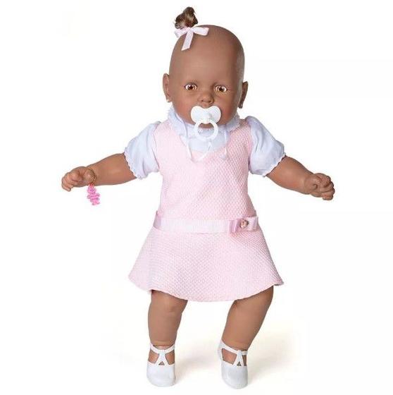 Imagem de Boneca Meu Bebê Negro - Vestido Rosa 60 Cm - Estrela