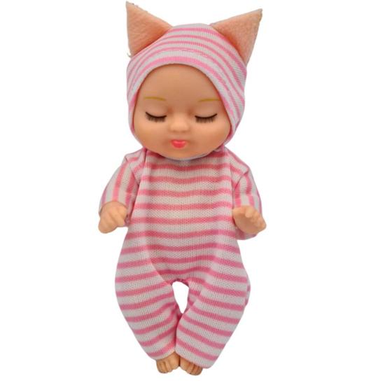 Imagem de Boneca Mini Bebê Reborn Infantil Roupa Animais Presente