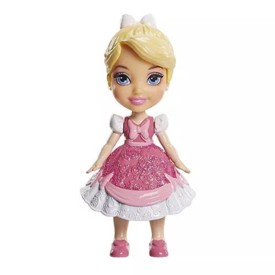 Imagem de Boneca Mini Toddler Princesa Cinderela Vestido Rosa 1263