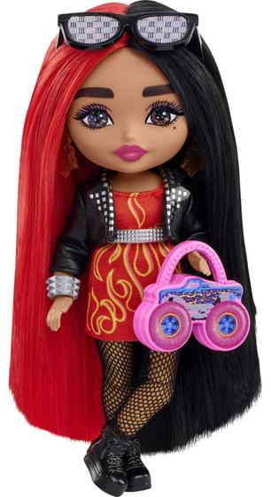 Imagem de Boneca Minis Extra com Cabelo Vermelho e Preto, Pequena