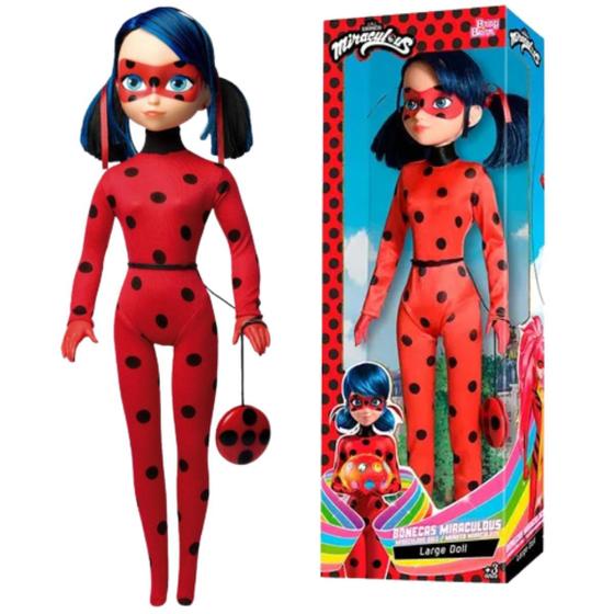 Imagem de Boneca Miraculos Ladybug Com Ioiô Infantil 52cm Grande Desenho Original Novabrink