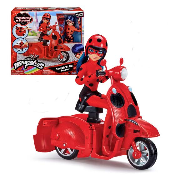 Imagem de Boneca Miraculous Ladybug com Scooter Switch N Go - 26 cm - Bandai