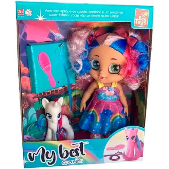 Imagem de Boneca My Best Arco-Iris com Acessórios Bee Toys